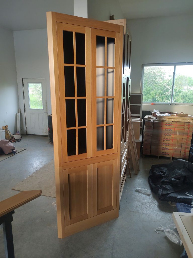 custom wooden door panels with 3/4 glass