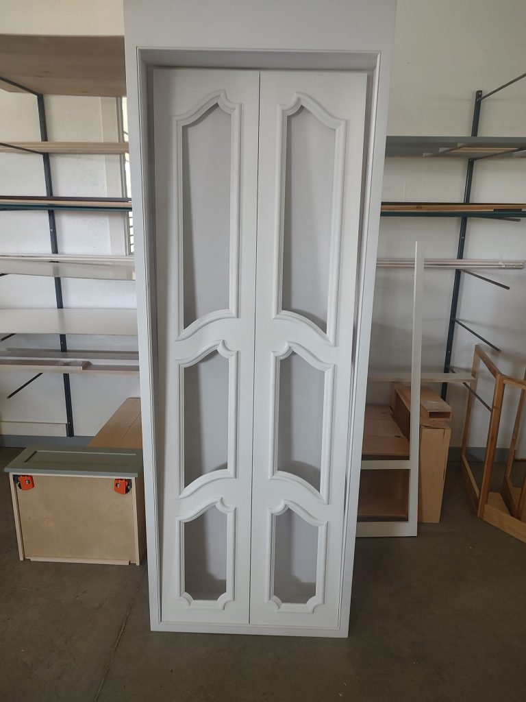 white decorative custom cabinet door